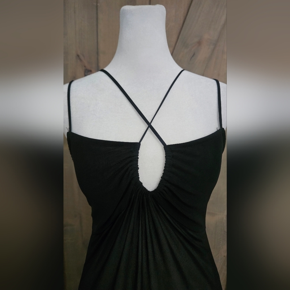 ZARA Tulle Mesh Asymmetrical Slip Dress In Black. Size Medium - Picture 14 of 16